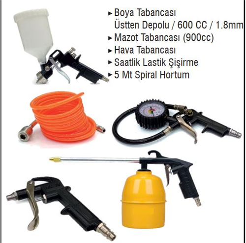 DMAX BOYA VE HAVA TABANCA SETİ 5 PCS